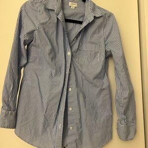 J.Crew Classic Blue and White Striped Shirt